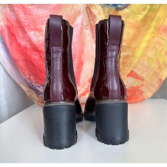 Rag & Bone Shiloh Maroon Red Patent Leather lug sole Boots US 8 / EU 38 - Picture 4 of 14